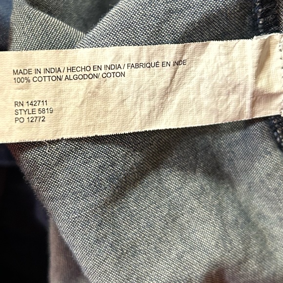 Eloquii Plus Size Ruffled Sleeve Chambray Shift Dress - Picture 9 of 9